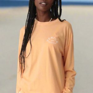 Electric and Rose Camden Boyfriend Tee - Beach Club Graphic Size: L Colour: Orange
