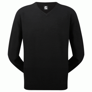 FOOTJOY WOOLBLEND V NECK GOLF PULLOVER 90129 - BLACK - 2XL