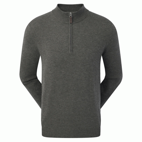 FOOTJOY WOOL BLEND 1/2 ZIP GOLF PULLOVER 90139 - CHARCOAL - M
