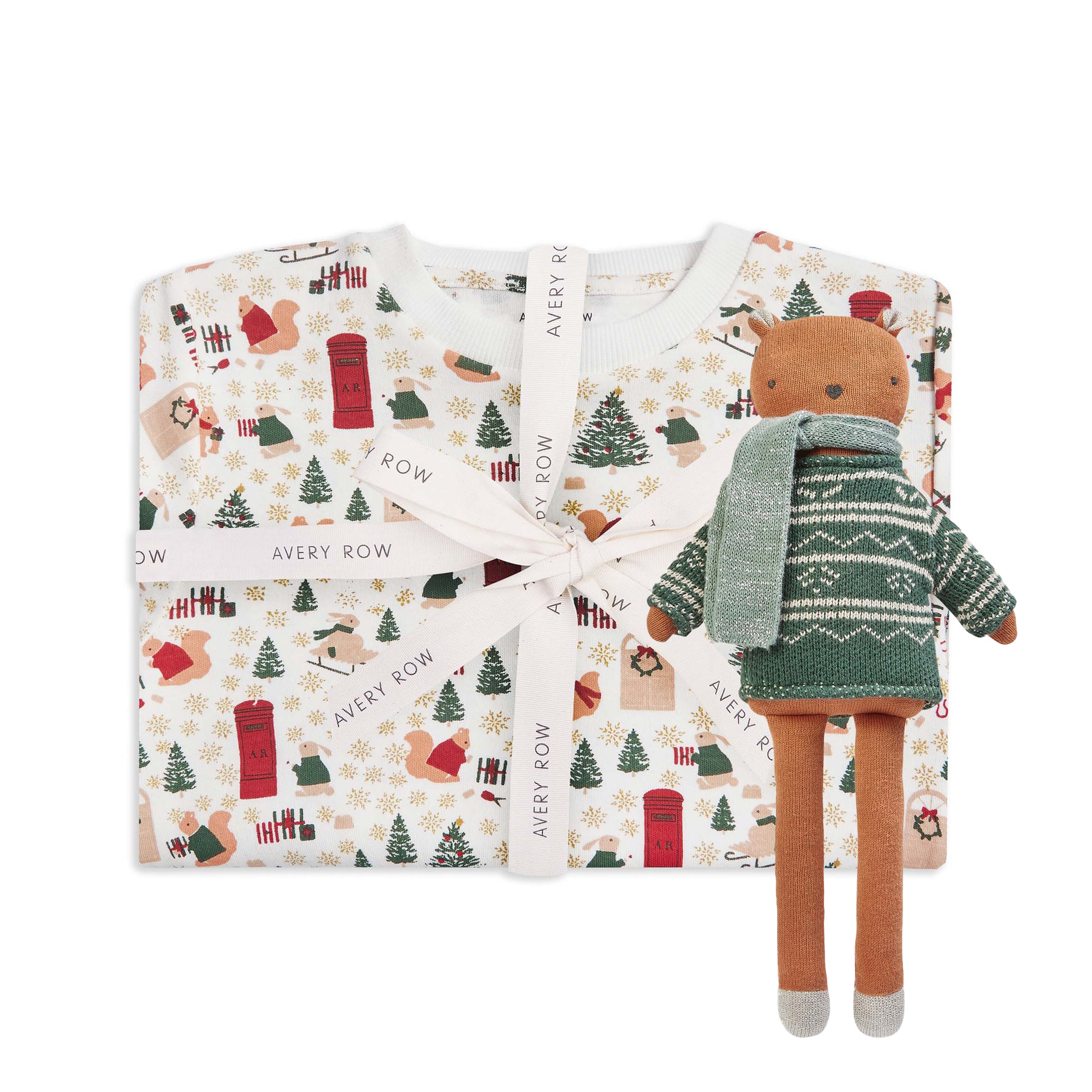 Festive Forest Pyjamas & Squirrel Toy Bundle - Ages 2 to 7