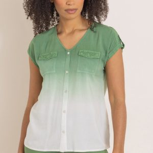 Klass Dip Dye Embellished Top Moss Women's