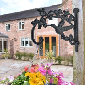 Hummingbird Cast Iron Hanging Basket Bracket