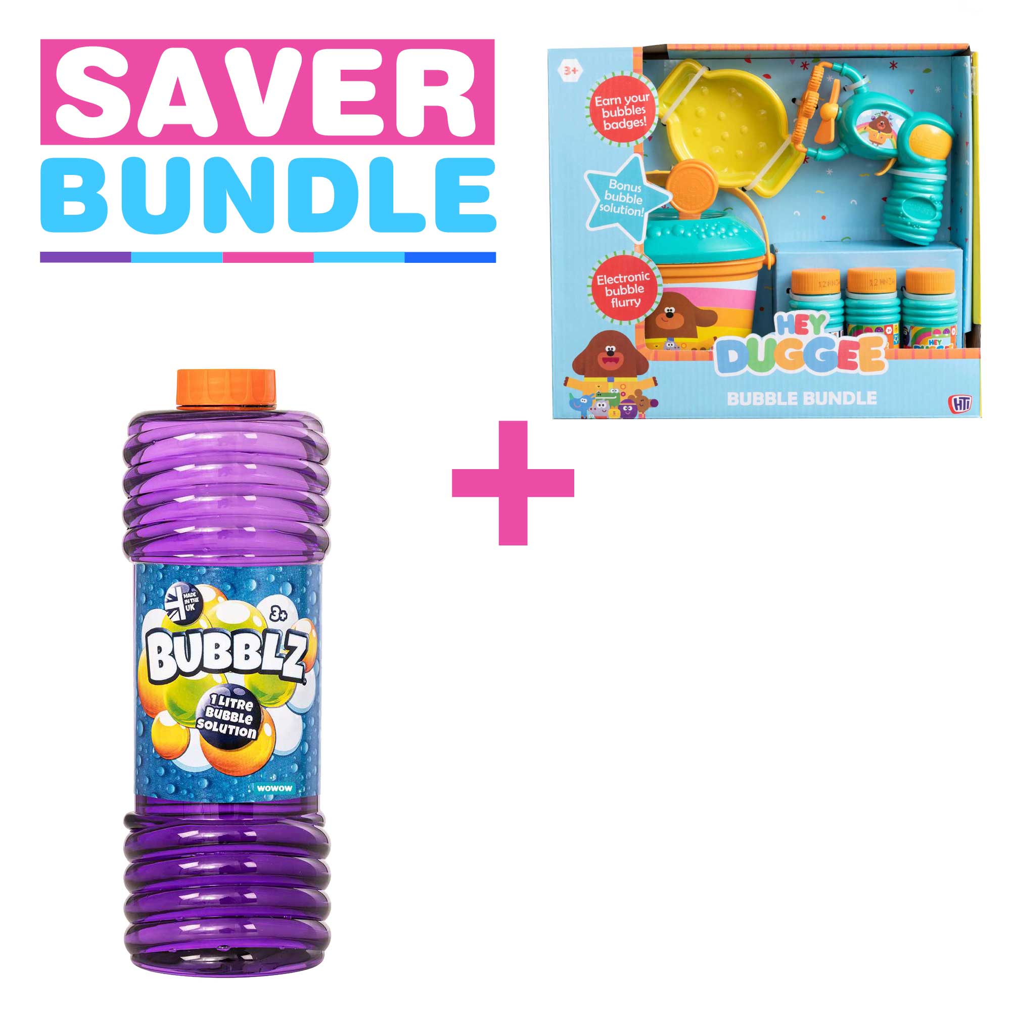 Hey Duggee Bubble Bundle + Bubblz 1Ltr. Bubble Solution Bundle