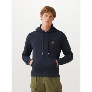 Belstaff Mens Dark Ink Cotton Fleece Hoodie