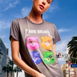 Lauren Moshi Wolf Rock Care Bears Tee Size: XL Colour: Black