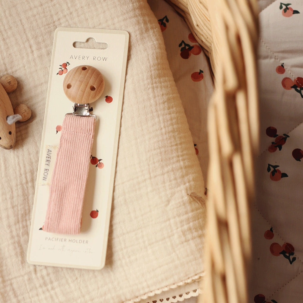 Pacifier holder - Corduroy, Pink