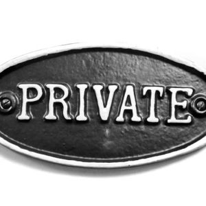 Oval Private Sign