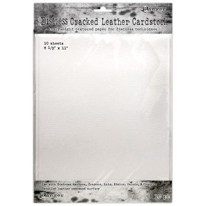 Ranger Ink Tim Holtz Distress Cracked Leather Textured Cardstock White 8.5in x 11in | 10 Sheets