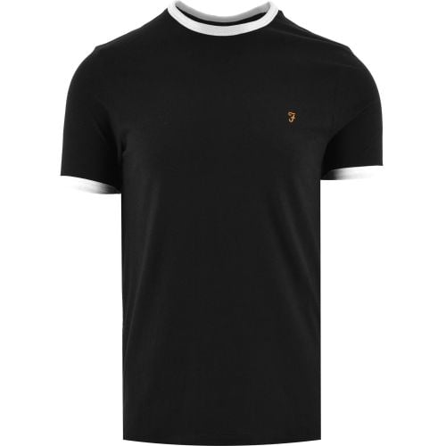 Farah Mens Black Groves Ringer T-Shirt
