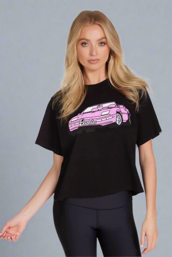 Lauren Moshi Rue Barbie Convertible Crop T-Shirt Size: S Colour: Black
