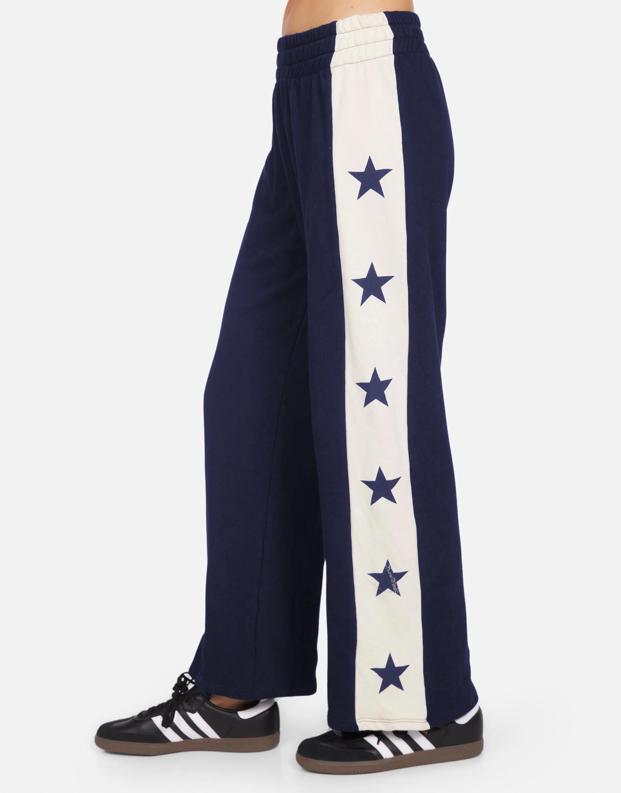 Lauren Moshi Tawny Stars Wide Leg Pants Size: XS Colour: Blue