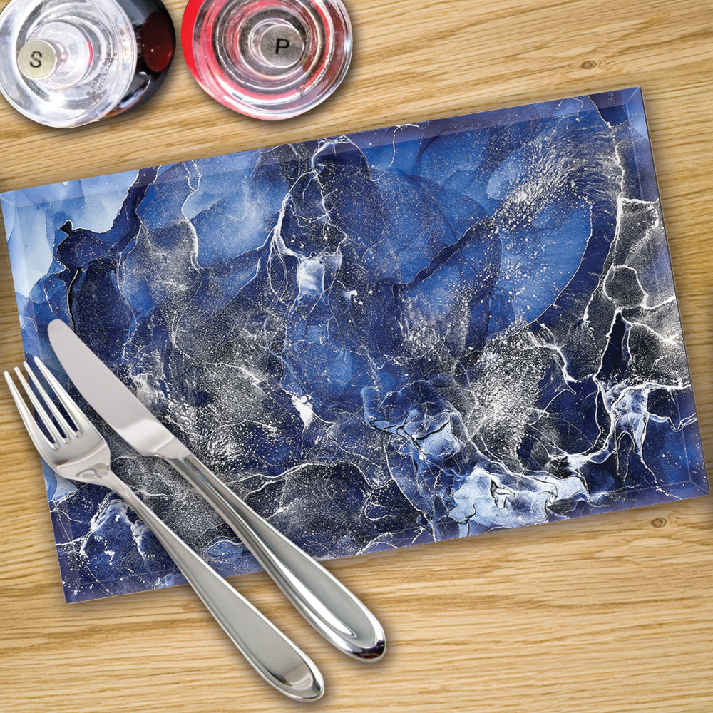 Glass Placemats Digital Printed x 4 in Liquid Galaxy - Made By Premier Range