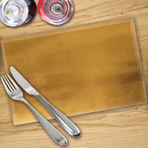 Glass Placemats Digital Printed x 4 in Antique Gold - Made By Premier Range