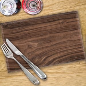 Glass Placemats Digital Printed x 4 in Black Walnut - Made By Premier Range
