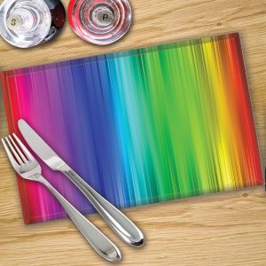 Glass Placemats Digital Printed x 4 in Spectrum - Made By Premier Range