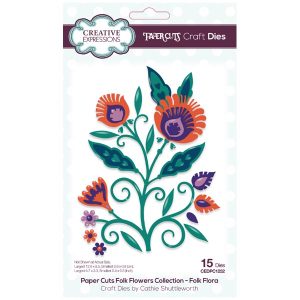 Creative Expressions Die Set Folk Flowers Flora | Set of 15