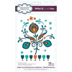 Creative Expressions Die Set Folk Flowers Petal Perfection | Set of 13