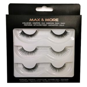 Max & More False Eyelashes Black 3pk
