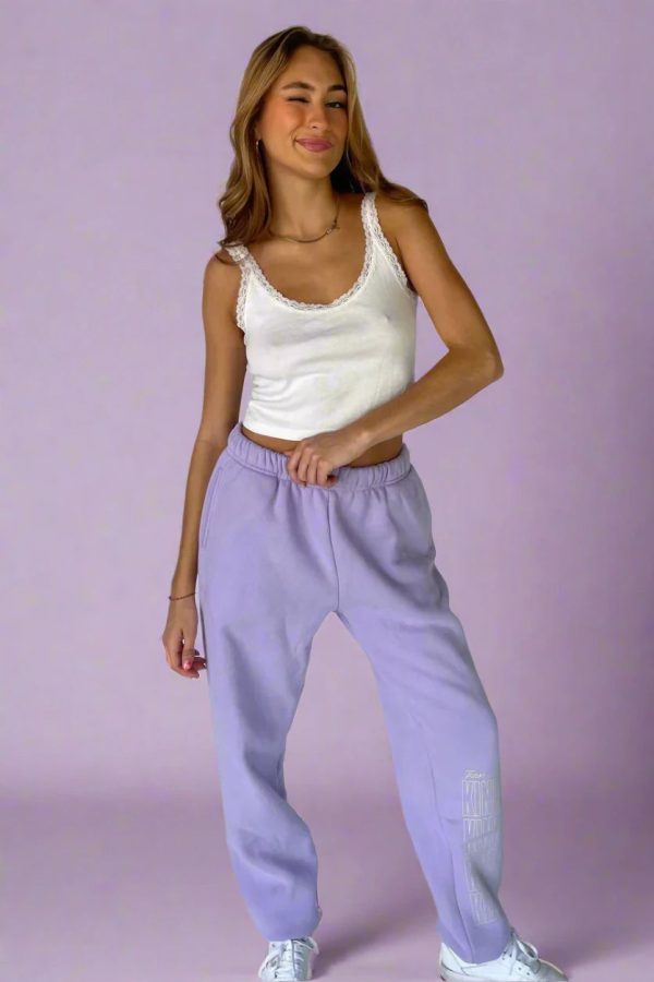 Mayfair Choose Kindness Sweatpants as seen on Catherine Tyldesley Size: M/L Colour: Lilac