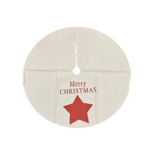 Decorative Christmas Tree Skirt 90cm x 90cm - Red Star