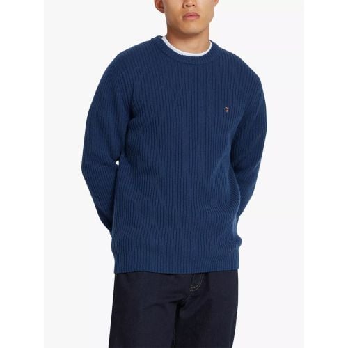 Farah Mens Deep Blue Halton Rib Jumper