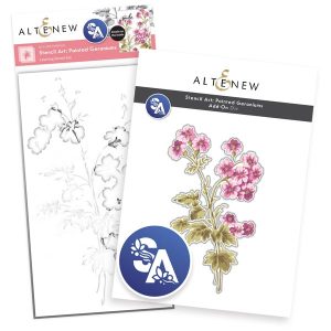 Altenew Layering Stencil and Die Set Stencil Art: Painted Geraniums