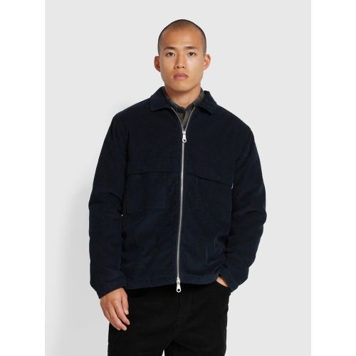 Farah Mens True Navy Schultz Quilted Overshirt