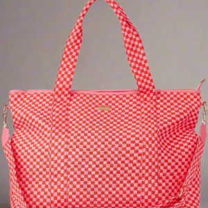 Packed Party Check This Weekender Duffle Bag Colour: Red
