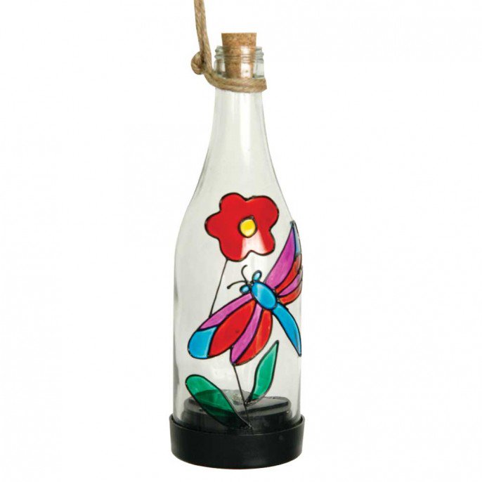 Painted Glass Bottle Solar Light