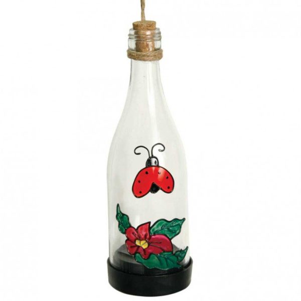 Painted Glass Bottle Solar Light