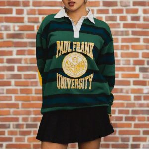 Paul Frank x Daisy Street Varsity Rugby Top Colour: Green Size: XS/S