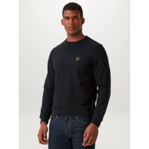 Belstaff Mens Black Cotton Fleece Sweatshirt