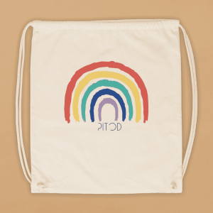 Pitod Rainbow Drawstring Bag | Colour: Natural | Size: One Size | Bag | Unisex Genderless Sustainable