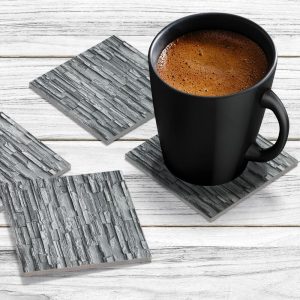 4 x Acrylic Coaster in Slate Wall
