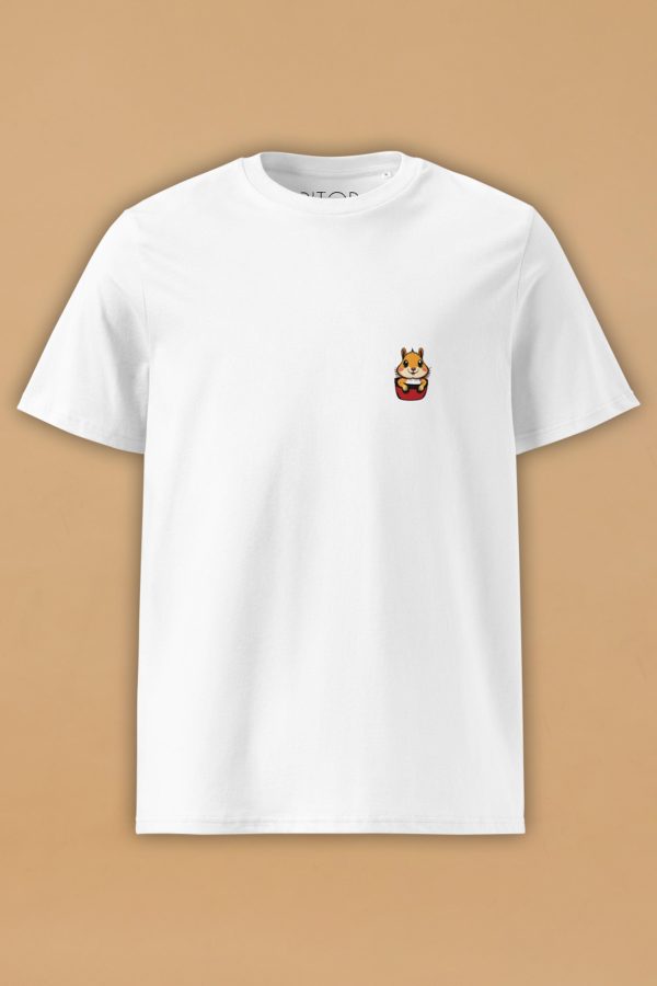 Pitod Squirrel T-Shirt | Color: White | Size: XL | T-shirt | Unisex Genderless Sustainable