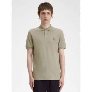 Fred Perry Mens Warm Grey Plain Polo Shirt