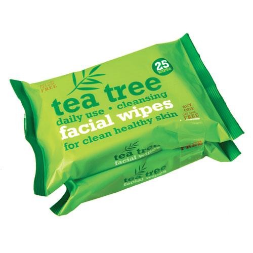 Tea Tree Facial Cleansing Wipes Pack Of 2x25 wipes