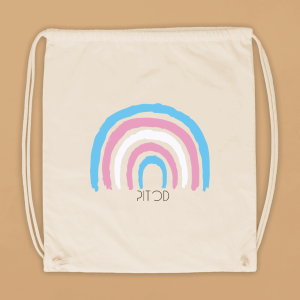 Pitod Transgender Rainbow Drawstring Bag | Colour: Natural | Size: One Size | Bag | Unisex Genderless Sustainable