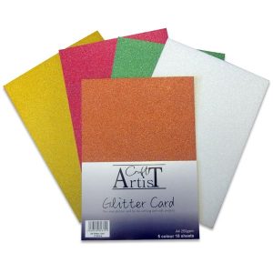 Craft Artist A4 Glitter Card Festive Tones