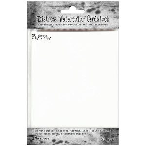 Ranger Ink Tim Holtz Distress Watercolor Cardstock White 4.25in x 5.5in | 20 Sheets