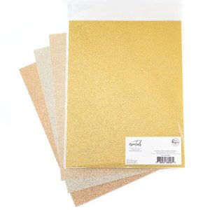 Pinkfresh Studio A4 Essentials Glitter Cardstock Metallics 250gsm | 12 Sheets