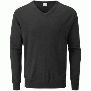 PING WARREN V NECK MERINO SWEATER - BLACK - S