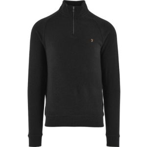 Farah Mens Black Jim Quarter Zip Sweatshirt