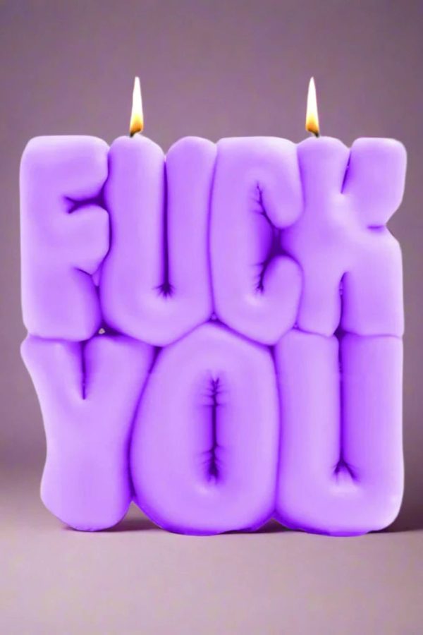 Wavey Casa FUCK You Purple Puffer Candle Colour: Purple