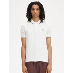 Fred Perry Mens Snow White Twin Tipped Polo Shirt