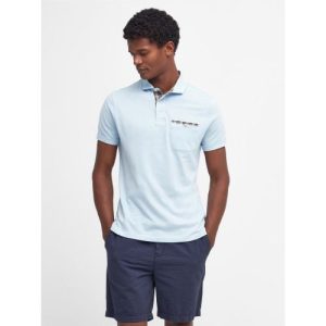 Barbour Mens Sky Corpatch Polo Shirt