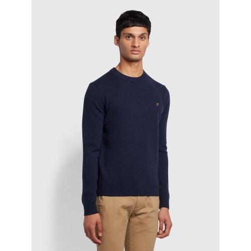 Farah Mens True Navy Birchall Crew Neck Jumper