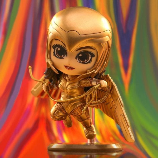 Hot Toys DC Comics Wonder Woman Golden Armor 1984 Flying Cosbaby 10cm Figure