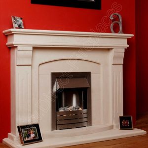Axon Aspen White Limestone Fireplace