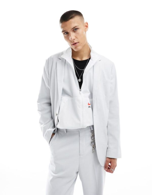 ASOS DESIGN Mens oversized suit jacket in ice grey in micro texture - Size 44 (Chest)